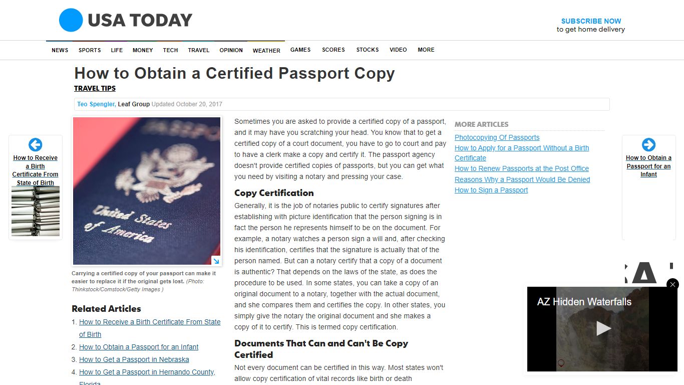 How to Obtain a Certified Passport Copy | USA Today